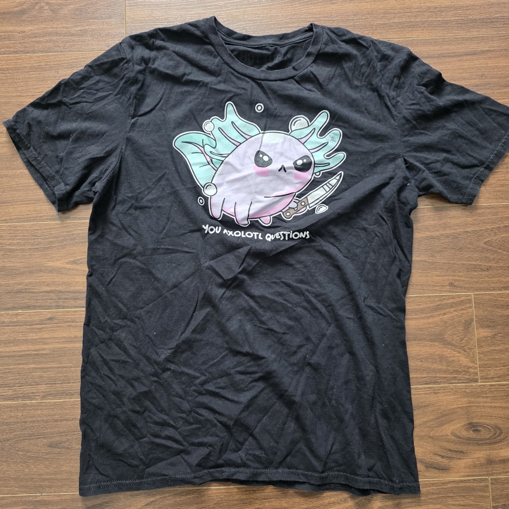 3 For 15 Hot Topic Black Tee with Purple Axolotl Design